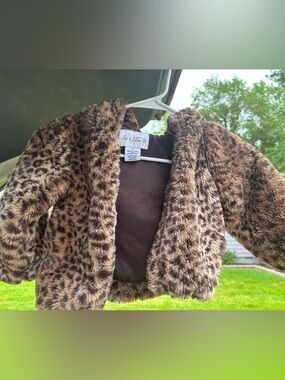 leopard print fur jacket